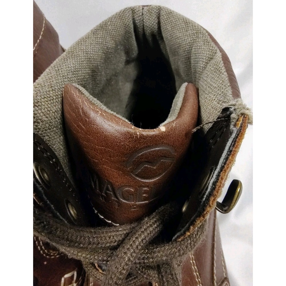Magellan Outdoors Mens Size 13D Brown Leather Anke Boots Lace Up for Perfect Fit